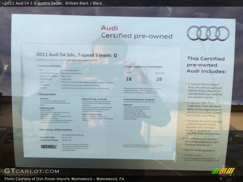 Brilliant Black / Black 2011 Audi S4 3.0 quattro Sedan