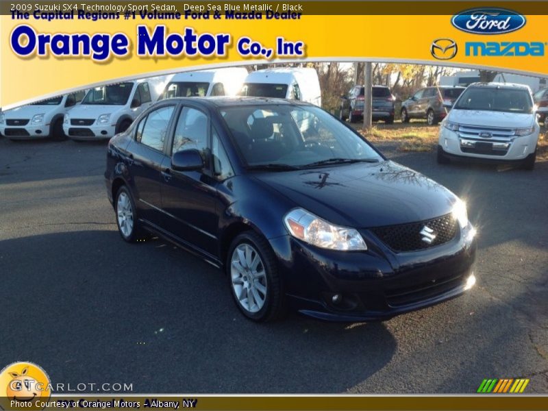 Deep Sea Blue Metallic / Black 2009 Suzuki SX4 Technology Sport Sedan