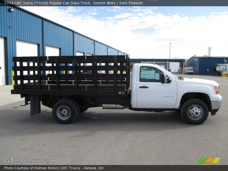 Summit White / Dark Titanium 2014 GMC Sierra 3500HD Regular Cab Stake Truck