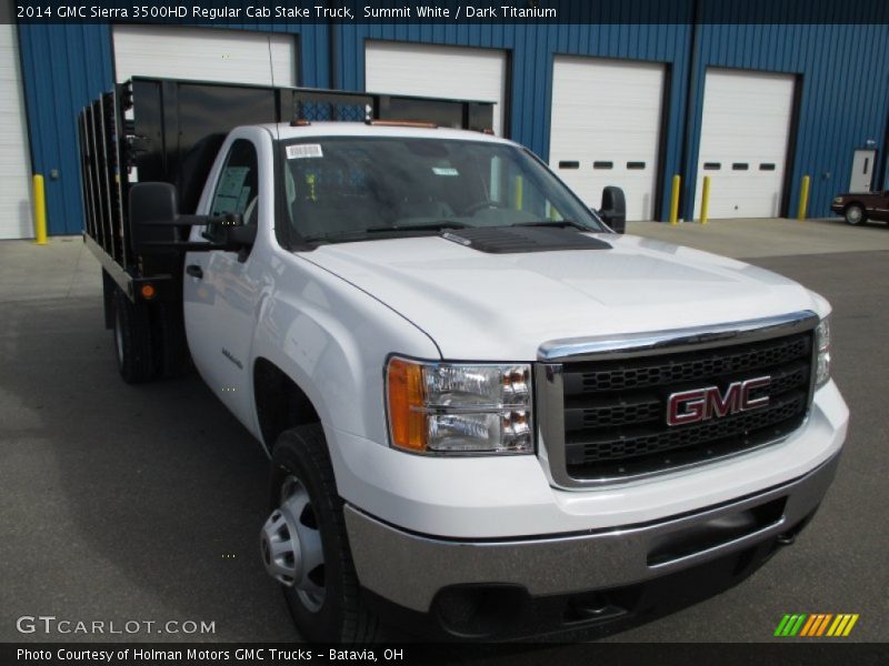 Summit White / Dark Titanium 2014 GMC Sierra 3500HD Regular Cab Stake Truck