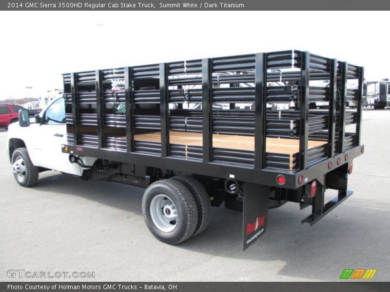 Summit White / Dark Titanium 2014 GMC Sierra 3500HD Regular Cab Stake Truck