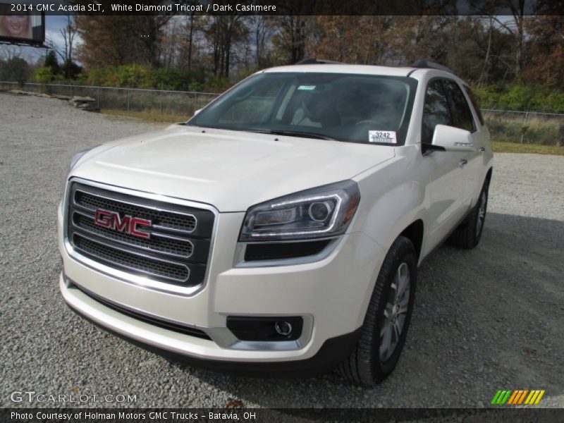 White Diamond Tricoat / Dark Cashmere 2014 GMC Acadia SLT