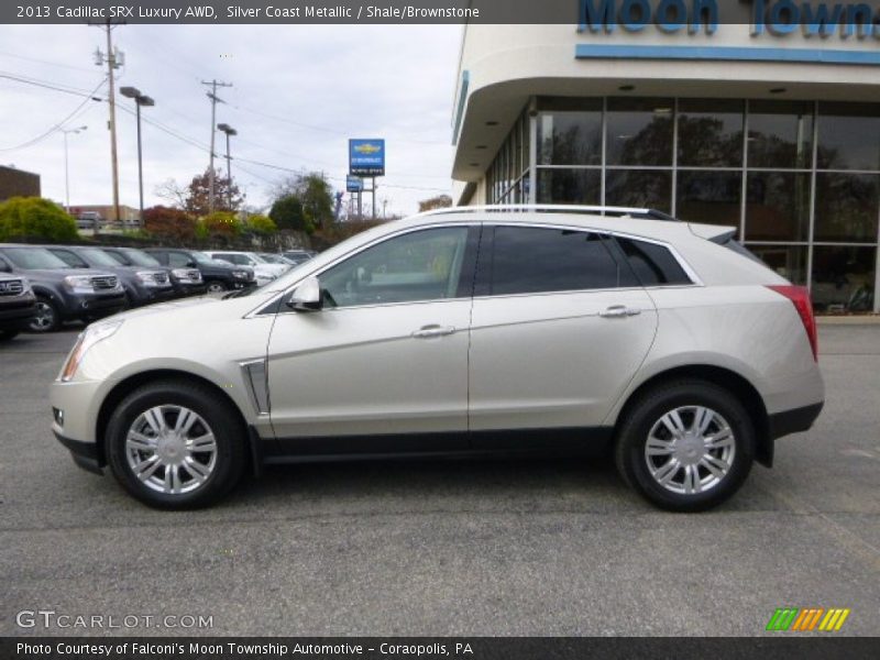 Silver Coast Metallic / Shale/Brownstone 2013 Cadillac SRX Luxury AWD