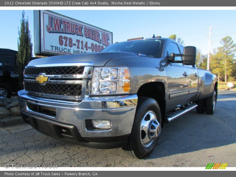 Mocha Steel Metallic / Ebony 2012 Chevrolet Silverado 3500HD LTZ Crew Cab 4x4 Dually