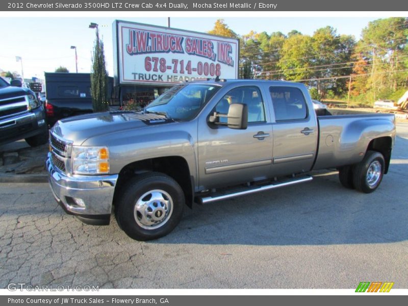 Mocha Steel Metallic / Ebony 2012 Chevrolet Silverado 3500HD LTZ Crew Cab 4x4 Dually