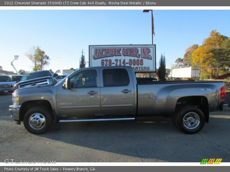 Mocha Steel Metallic / Ebony 2012 Chevrolet Silverado 3500HD LTZ Crew Cab 4x4 Dually