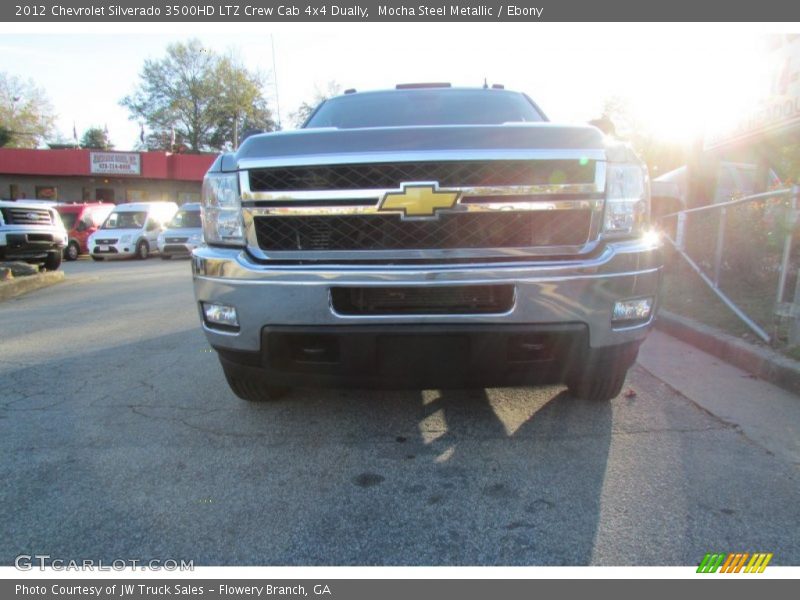 Mocha Steel Metallic / Ebony 2012 Chevrolet Silverado 3500HD LTZ Crew Cab 4x4 Dually
