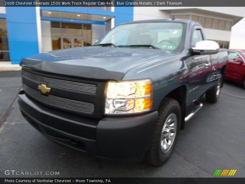 Blue Granite Metallic / Dark Titanium 2008 Chevrolet Silverado 1500 Work Truck Regular Cab 4x4