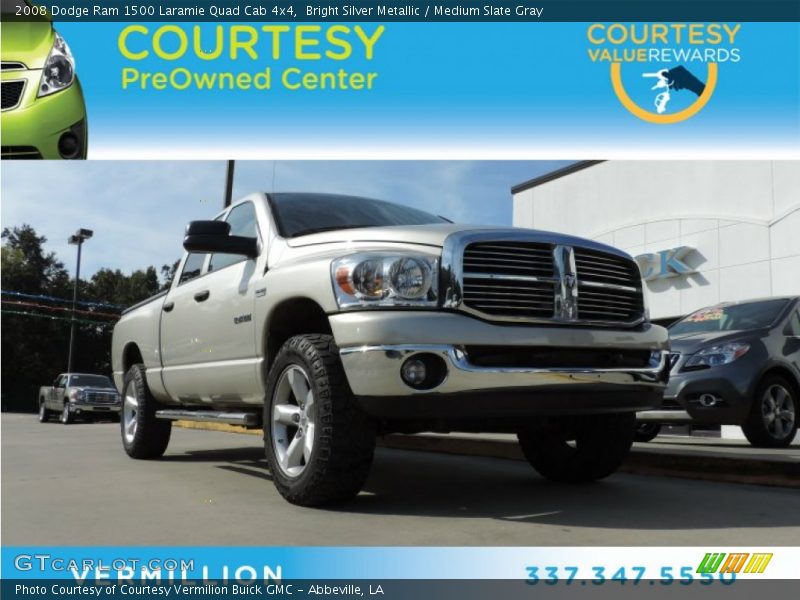 Bright Silver Metallic / Medium Slate Gray 2008 Dodge Ram 1500 Laramie Quad Cab 4x4