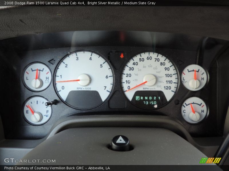 Bright Silver Metallic / Medium Slate Gray 2008 Dodge Ram 1500 Laramie Quad Cab 4x4