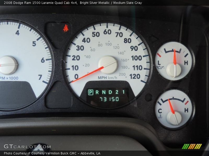 Bright Silver Metallic / Medium Slate Gray 2008 Dodge Ram 1500 Laramie Quad Cab 4x4