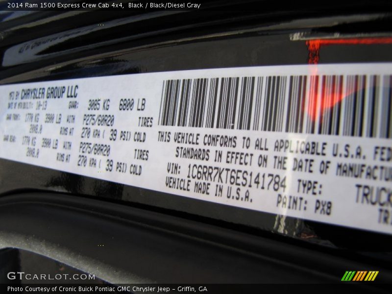 Black / Black/Diesel Gray 2014 Ram 1500 Express Crew Cab 4x4