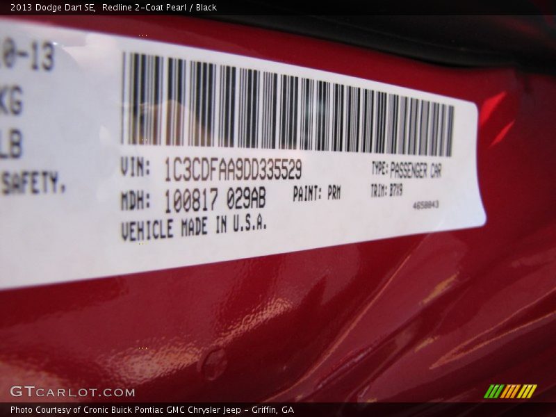 Redline 2-Coat Pearl / Black 2013 Dodge Dart SE