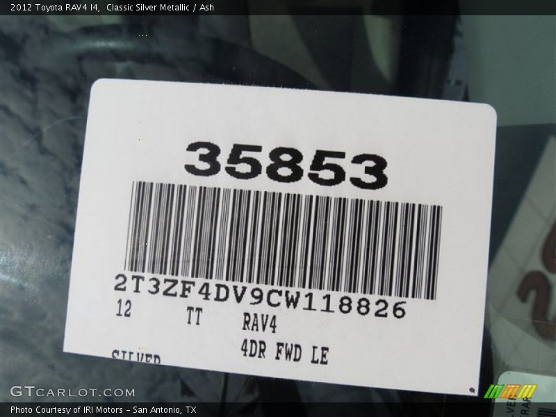 Classic Silver Metallic / Ash 2012 Toyota RAV4 I4