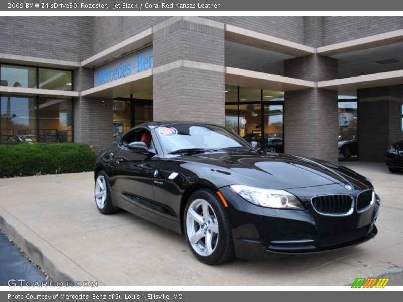 Jet Black / Coral Red Kansas Leather 2009 BMW Z4 sDrive30i Roadster