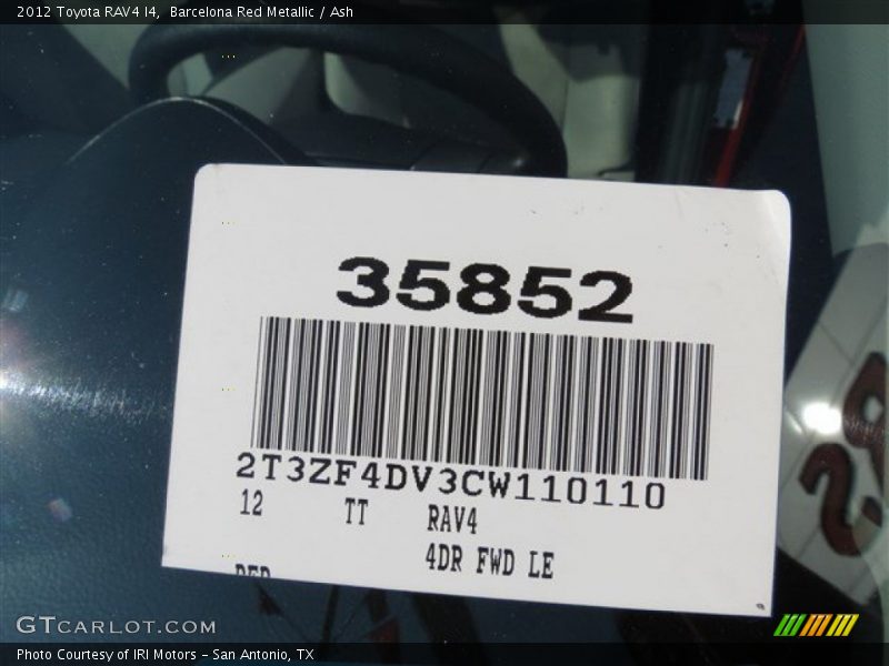 Barcelona Red Metallic / Ash 2012 Toyota RAV4 I4