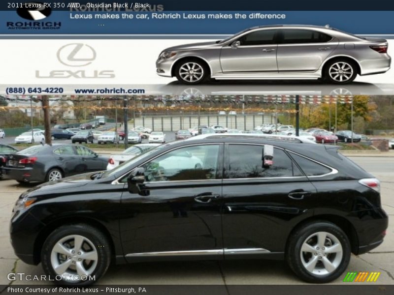 Obsidian Black / Black 2011 Lexus RX 350 AWD