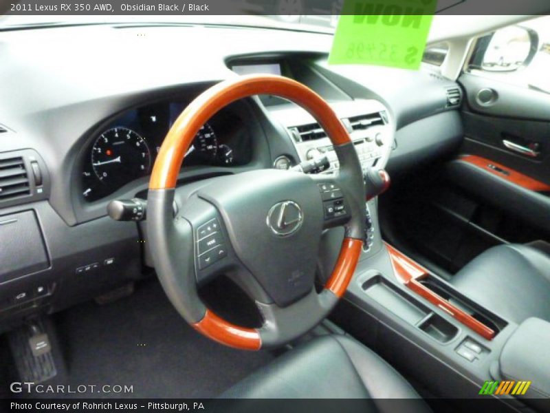 Obsidian Black / Black 2011 Lexus RX 350 AWD