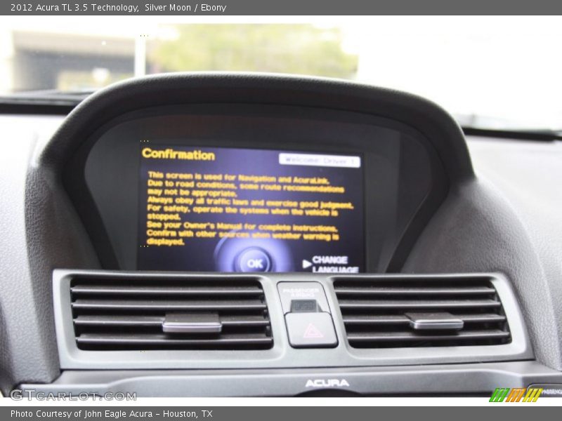 Silver Moon / Ebony 2012 Acura TL 3.5 Technology