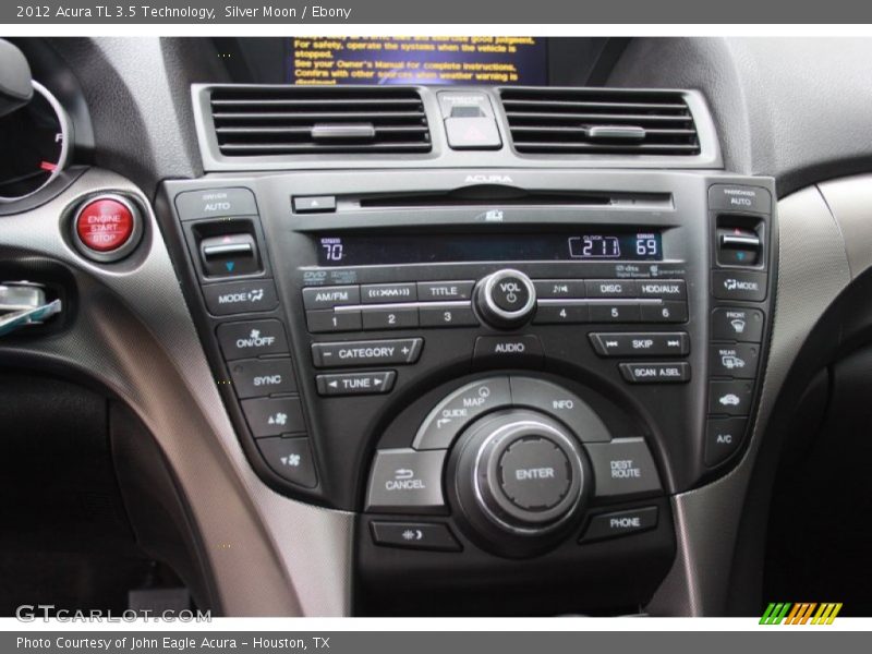 Silver Moon / Ebony 2012 Acura TL 3.5 Technology