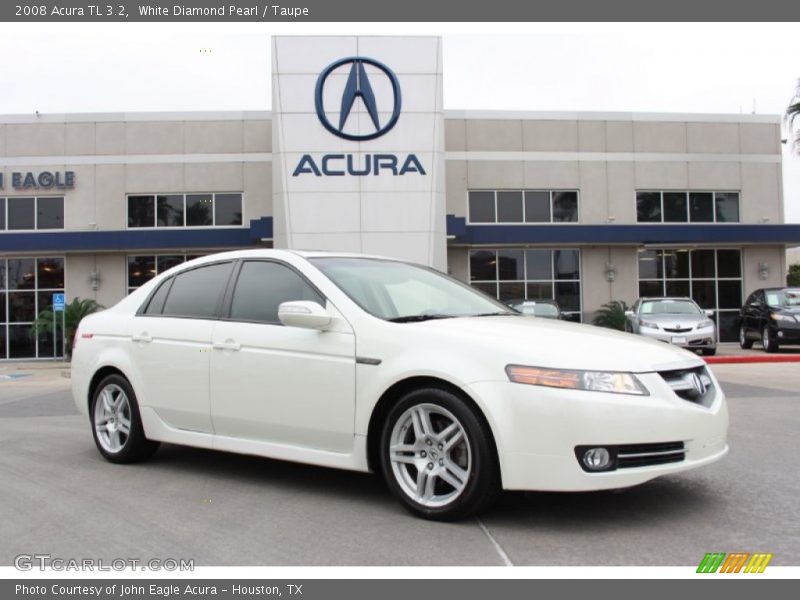 White Diamond Pearl / Taupe 2008 Acura TL 3.2