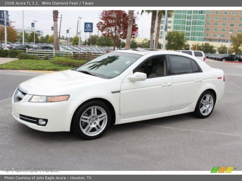 White Diamond Pearl / Taupe 2008 Acura TL 3.2