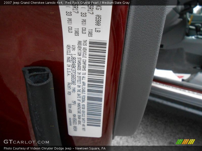 Red Rock Crystal Pearl / Medium Slate Gray 2007 Jeep Grand Cherokee Laredo 4x4