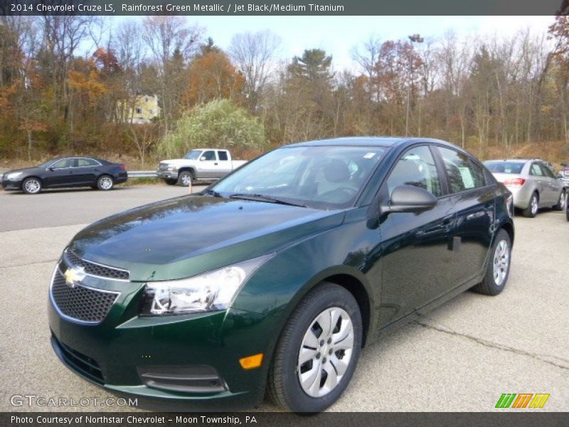 Rainforest Green Metallic / Jet Black/Medium Titanium 2014 Chevrolet Cruze LS