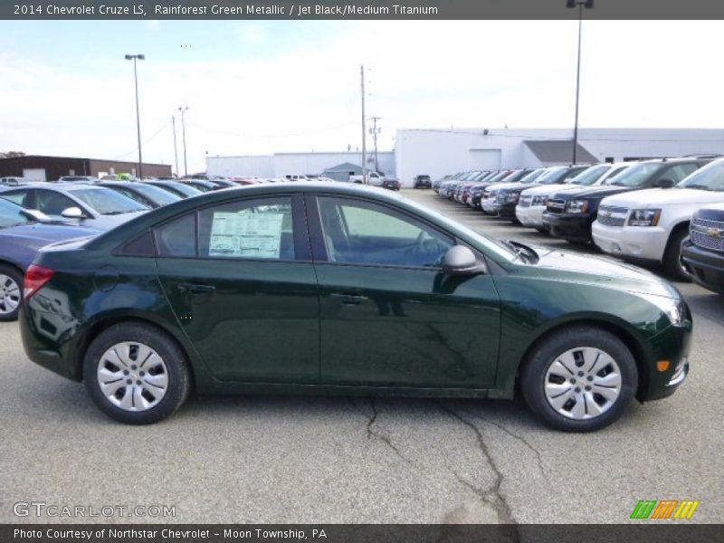 Rainforest Green Metallic / Jet Black/Medium Titanium 2014 Chevrolet Cruze LS
