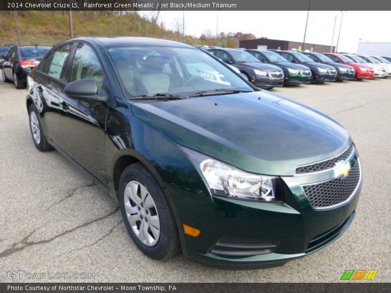 Rainforest Green Metallic / Jet Black/Medium Titanium 2014 Chevrolet Cruze LS