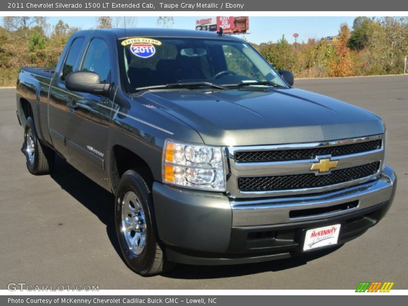 Taupe Gray Metallic / Ebony 2011 Chevrolet Silverado 1500 LT Extended Cab