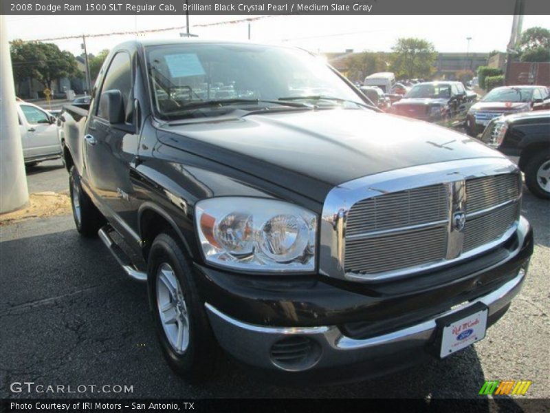 Brilliant Black Crystal Pearl / Medium Slate Gray 2008 Dodge Ram 1500 SLT Regular Cab