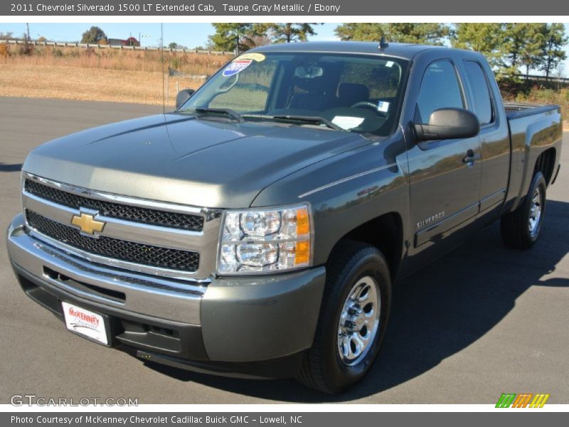 Taupe Gray Metallic / Ebony 2011 Chevrolet Silverado 1500 LT Extended Cab