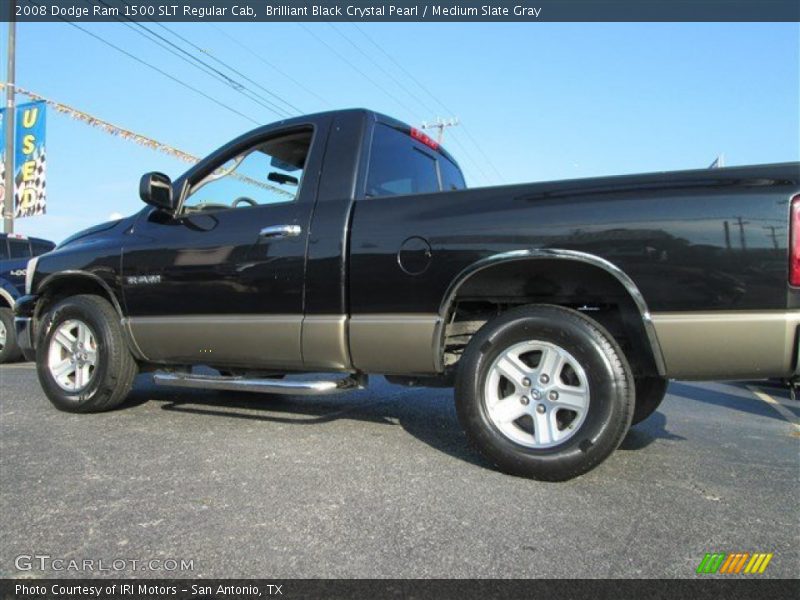 Brilliant Black Crystal Pearl / Medium Slate Gray 2008 Dodge Ram 1500 SLT Regular Cab