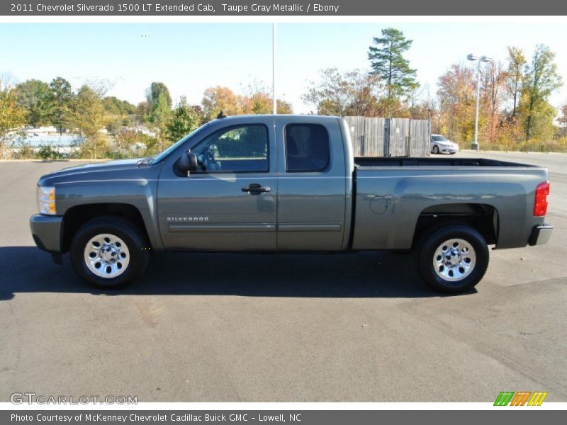 Taupe Gray Metallic / Ebony 2011 Chevrolet Silverado 1500 LT Extended Cab