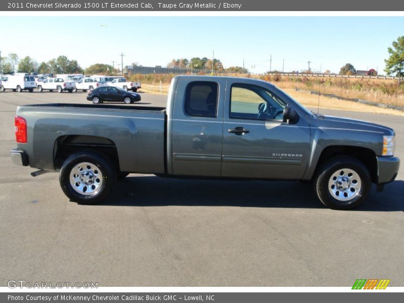 Taupe Gray Metallic / Ebony 2011 Chevrolet Silverado 1500 LT Extended Cab
