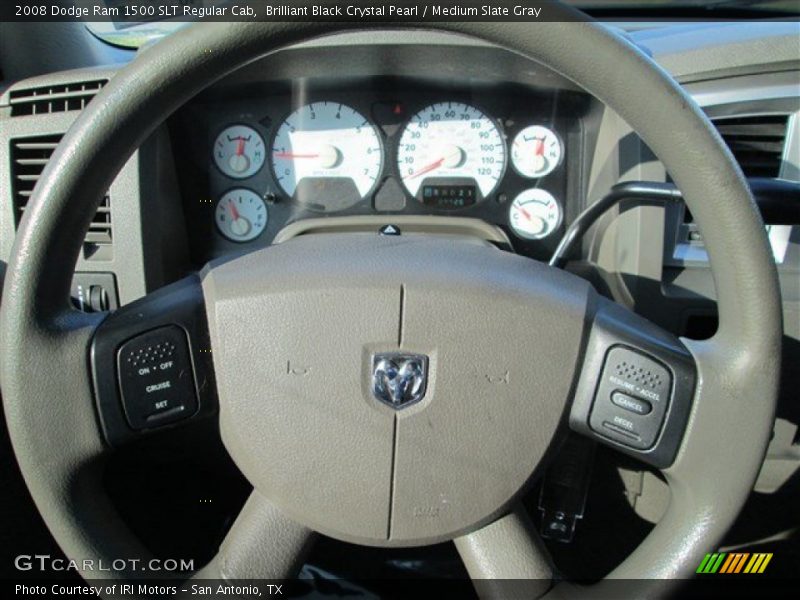 Brilliant Black Crystal Pearl / Medium Slate Gray 2008 Dodge Ram 1500 SLT Regular Cab