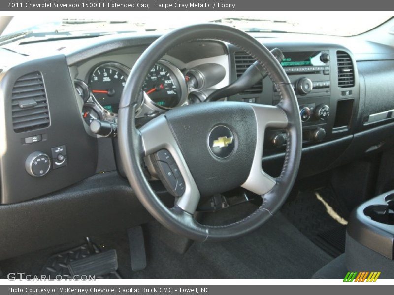 Taupe Gray Metallic / Ebony 2011 Chevrolet Silverado 1500 LT Extended Cab