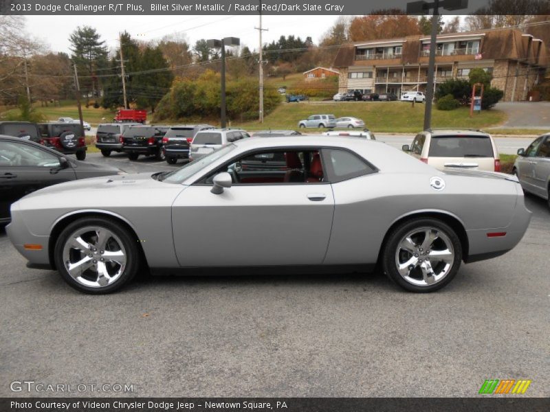 Billet Silver Metallic / Radar Red/Dark Slate Gray 2013 Dodge Challenger R/T Plus