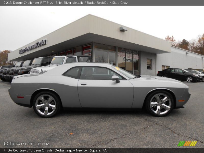 Billet Silver Metallic / Radar Red/Dark Slate Gray 2013 Dodge Challenger R/T Plus