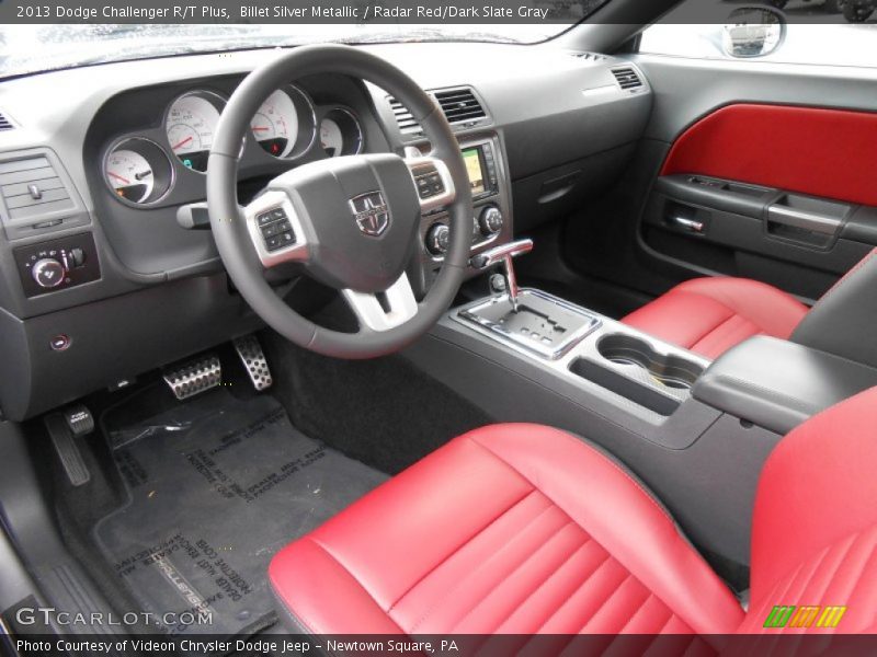 Billet Silver Metallic / Radar Red/Dark Slate Gray 2013 Dodge Challenger R/T Plus