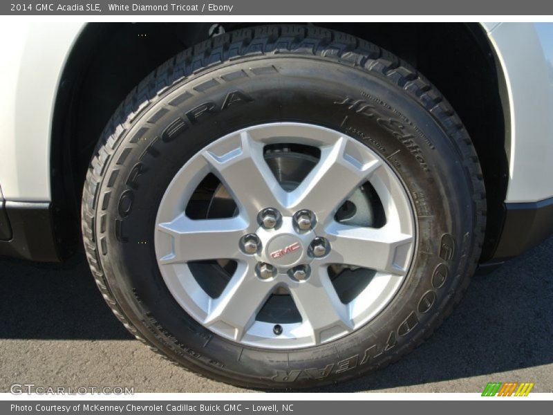 White Diamond Tricoat / Ebony 2014 GMC Acadia SLE