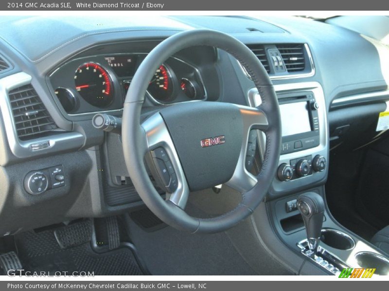 White Diamond Tricoat / Ebony 2014 GMC Acadia SLE