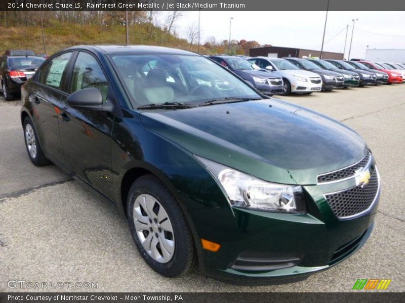 Rainforest Green Metallic / Jet Black/Medium Titanium 2014 Chevrolet Cruze LS