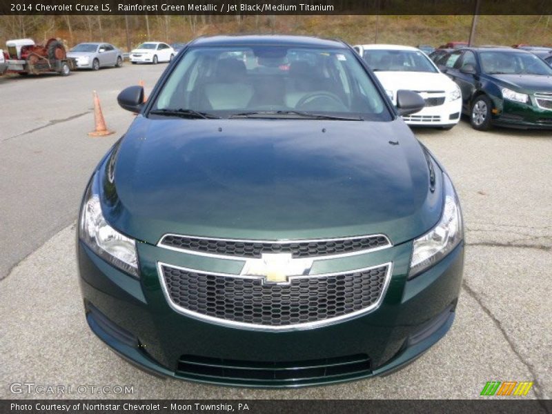 Rainforest Green Metallic / Jet Black/Medium Titanium 2014 Chevrolet Cruze LS