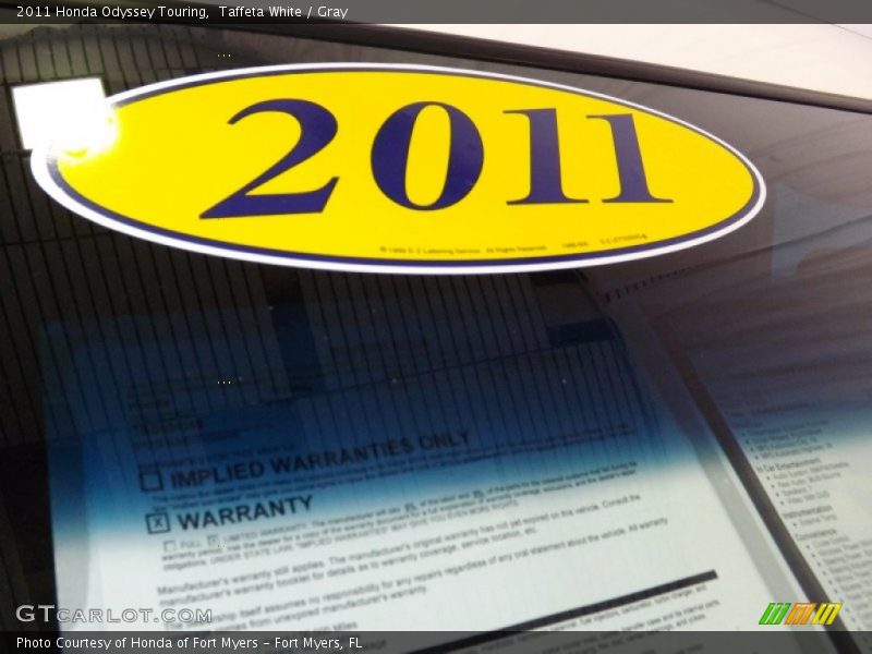 Taffeta White / Gray 2011 Honda Odyssey Touring