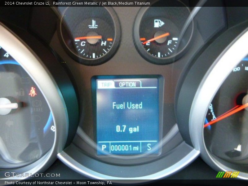 Rainforest Green Metallic / Jet Black/Medium Titanium 2014 Chevrolet Cruze LS
