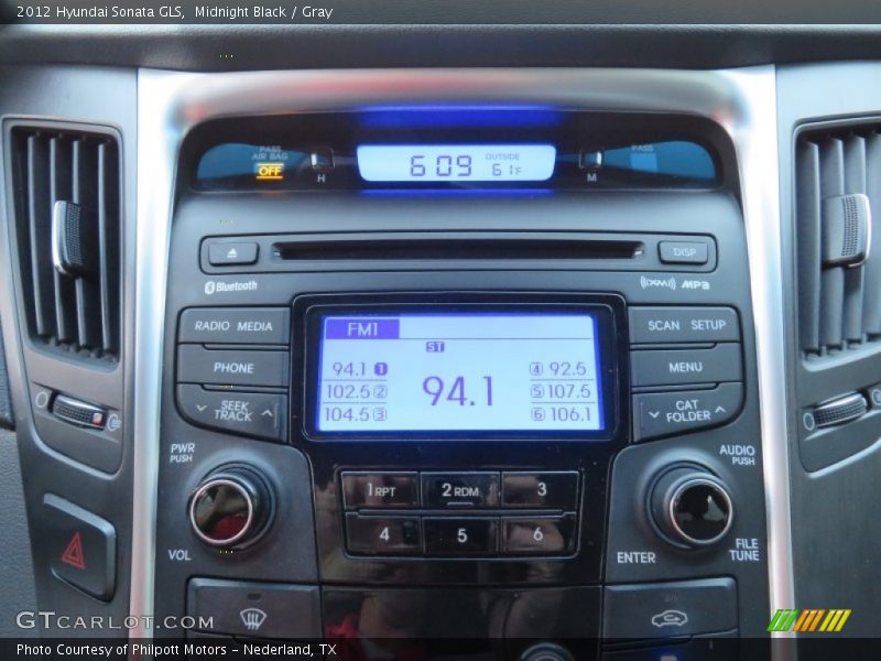 Midnight Black / Gray 2012 Hyundai Sonata GLS