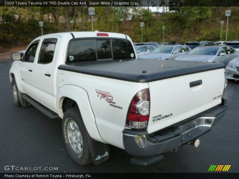 Super White / Graphite Gray 2009 Toyota Tacoma V6 TRD Double Cab 4x4