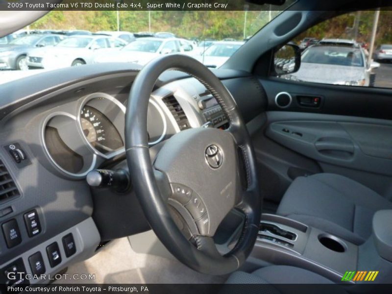 Super White / Graphite Gray 2009 Toyota Tacoma V6 TRD Double Cab 4x4